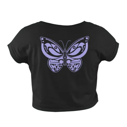 Madame SK8 Purple Butterfly Crop