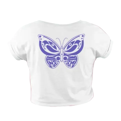 Madame SK8 Purple Butterfly Crop
